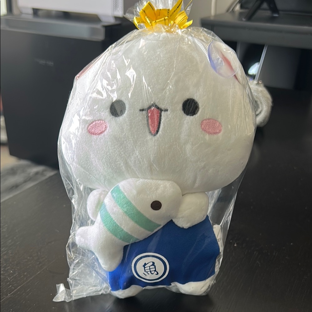Cute White Plush Toy with Fish Gift wrapped!